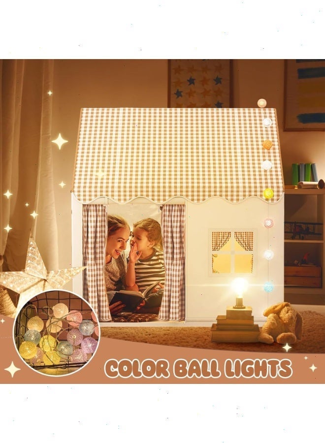 Yoawllty Kids Play Tent with LED Lights - Princess Castle Playhouse for Indoor & Outdoor, Large Kids Tent with Party Decor for Ages 3-10, Birthday Gift & Room Decor - Image 4